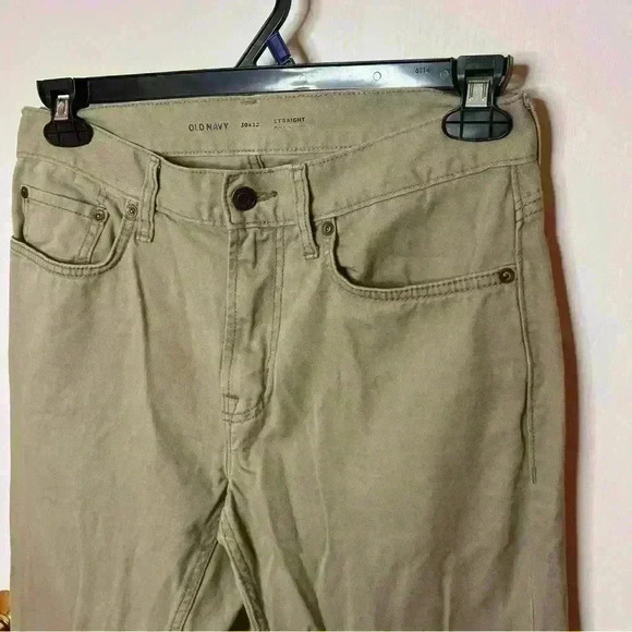 Old Navy Khaki Jeans Pants Men 30x32 Straight Leg 5 Pockets Casual - Picture 3 of 7
